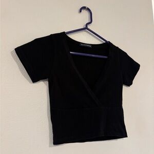 Brandy Melville Black V-Neck Blouse